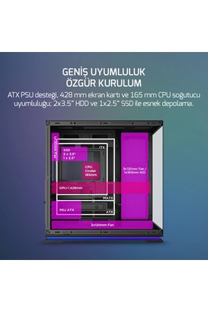 GamePower Warcry Selsei 4xARGB Fan Led Strip 750W 80+ Bronze ATX Gamin