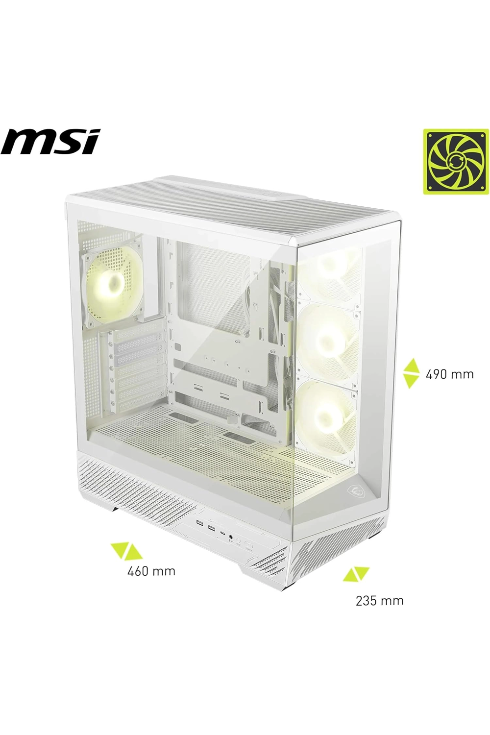 Msi Mag Pano 130R PZ 4xARGB Fan USB 3.2 ATX Beyaz Tower Gaming
