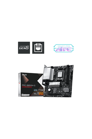 Anakart Msi Pro B850M-G Am5 Ddr5 8200+(OC)MHz mATX