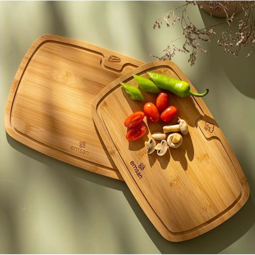 EMSAN DAISY 2'Lİ KESME TAHTASI, WOOD