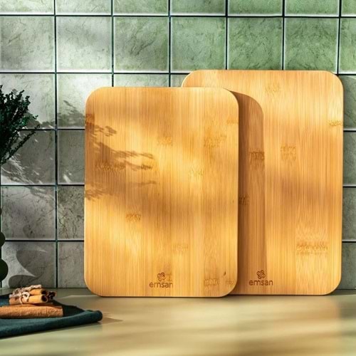 EMSAN AREN 2'Lİ KESME TAHTASI, WOOD