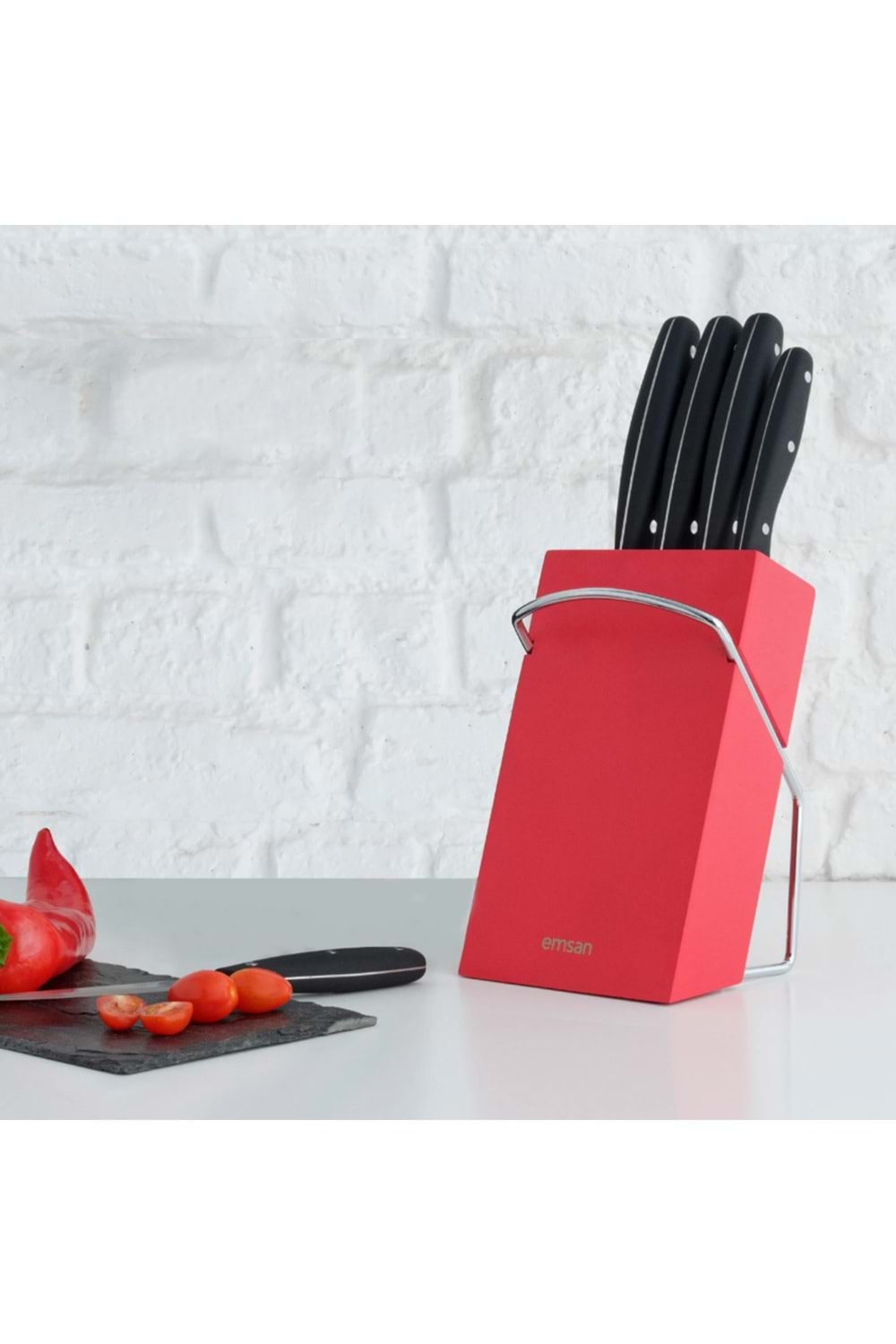 EMSAN BIÇAK SETİ YENİ MIA 6 PRÇ KIRMIZI