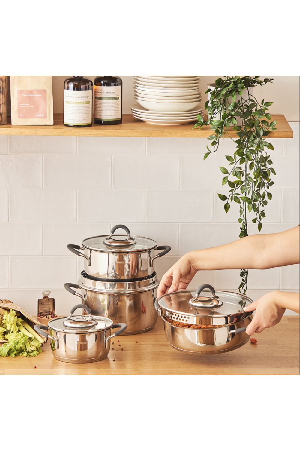 EMSAN UNIQUE 8 PRÇ ÇELİK TENCERE SETİ