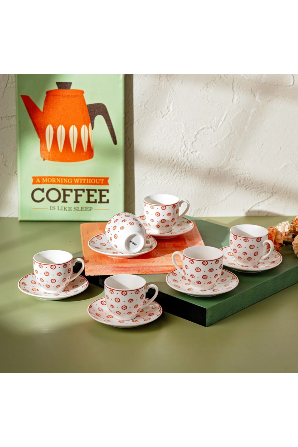 EMSAN NUIT NEW BONE 6 KİŞİLİK KAHVE FİNCANI, BORDO