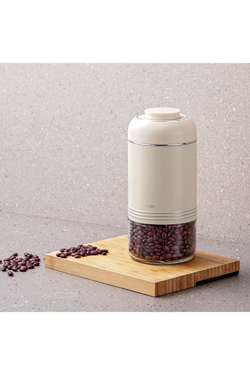 EMSAN MOKO 900 ML SAKLAMA KAVANOZU EKRU