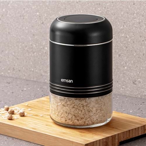 EMSAN MOKO 650 ML SAKLAMA KAVANOZU SİYAH