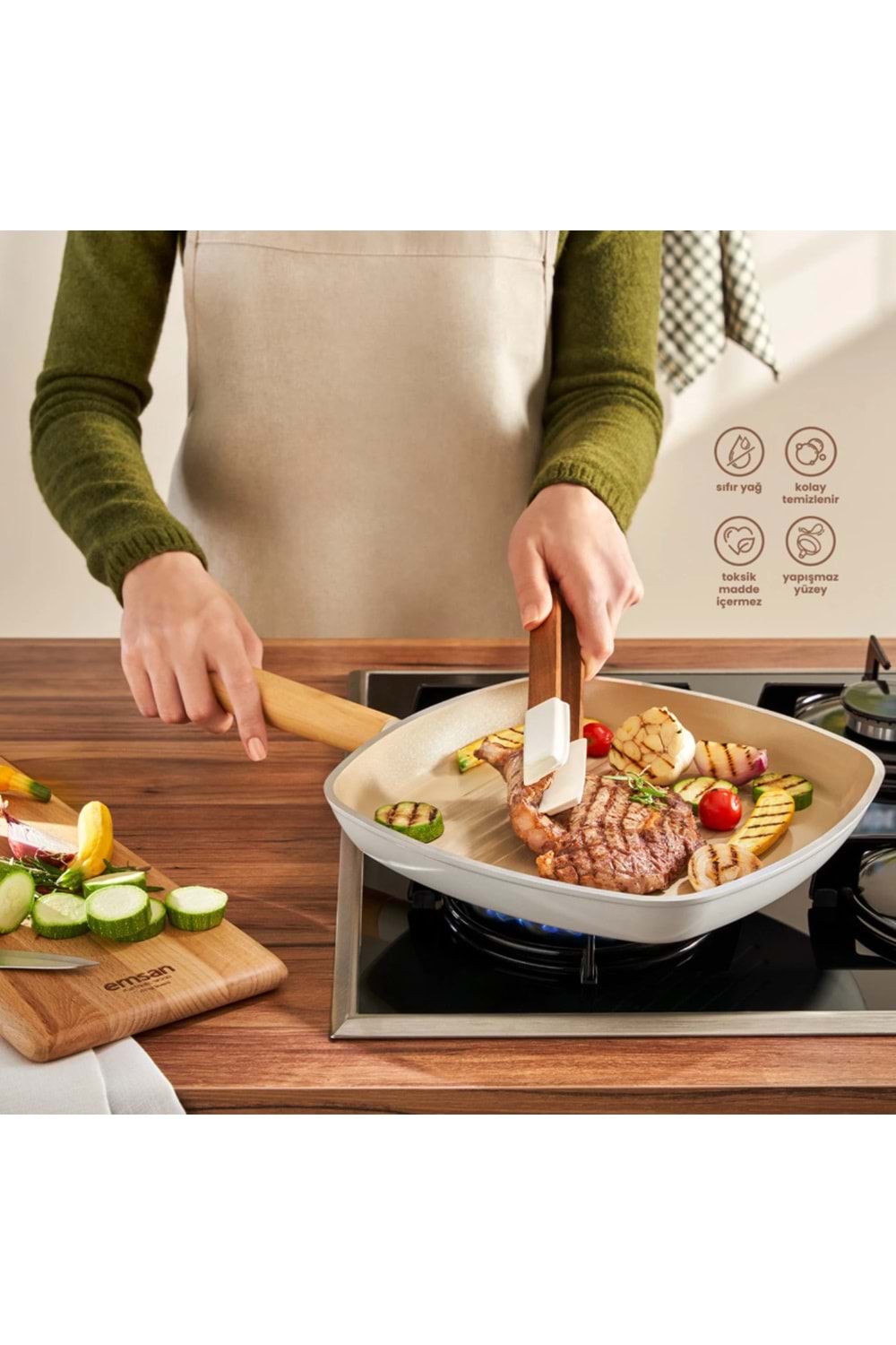 EMSAN SWISS CRYSTAL 28 CM KARE TAVA