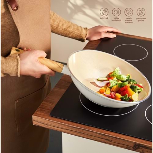 EMSAN SWISS CRYSTAL 28 CM WOK TAVASI