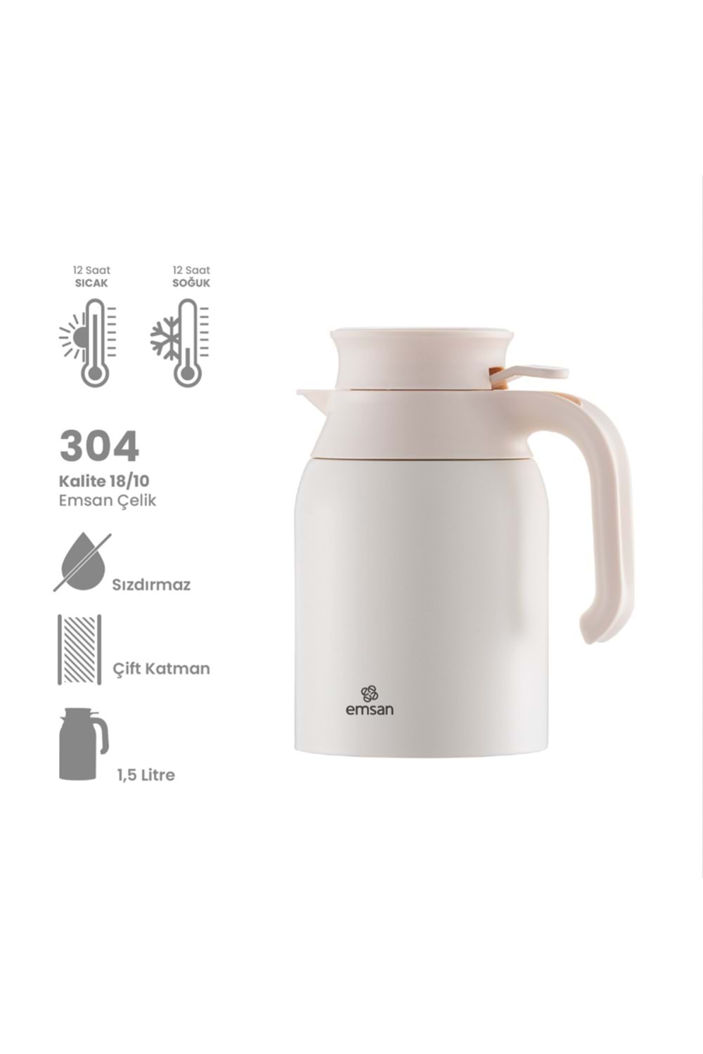 EMSAN CLASS TERMOS, 1,5 LT, KREM