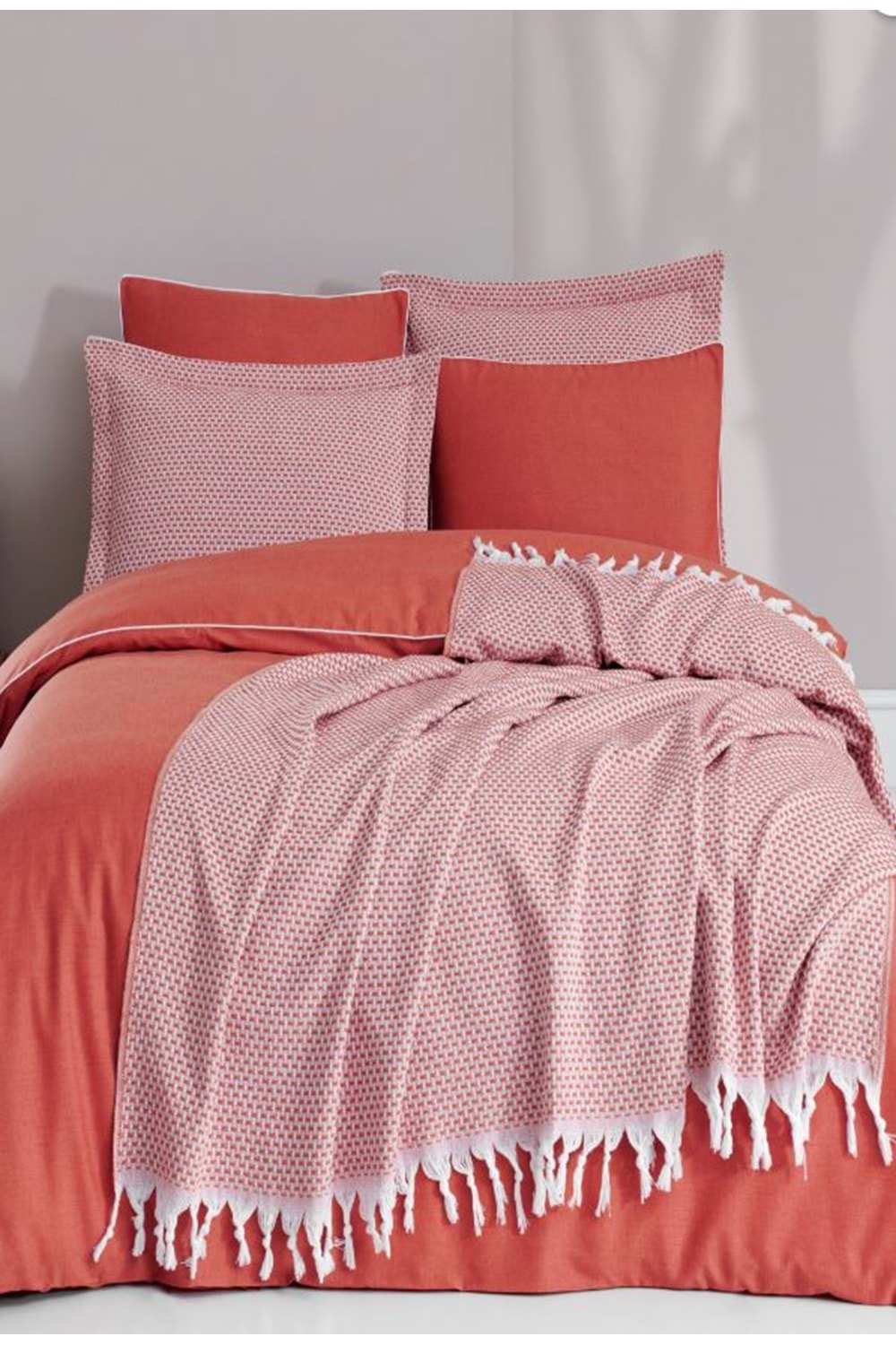 200X220 LUXART ROOT BİYELİ NEVRESİM TAKIMI TERRACOTTA