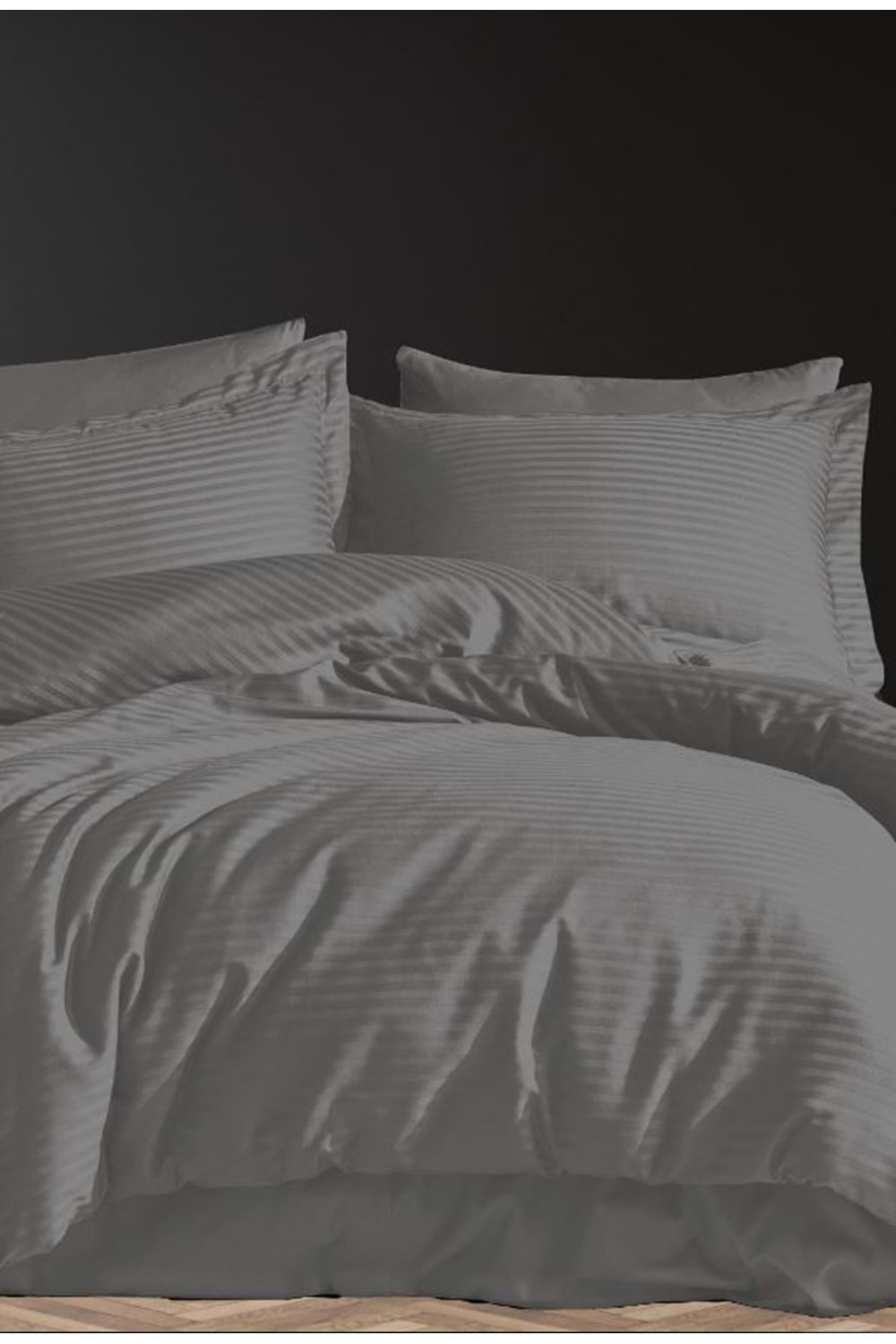 200X220 LUXART SATEN NEVRESİM TAKIMI RAVENNA GRIS