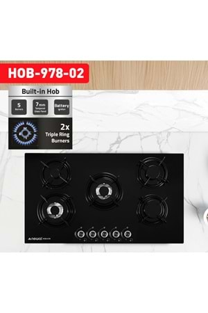 Newal HOB978/2 Ankastre Siyah Ocak 90cm