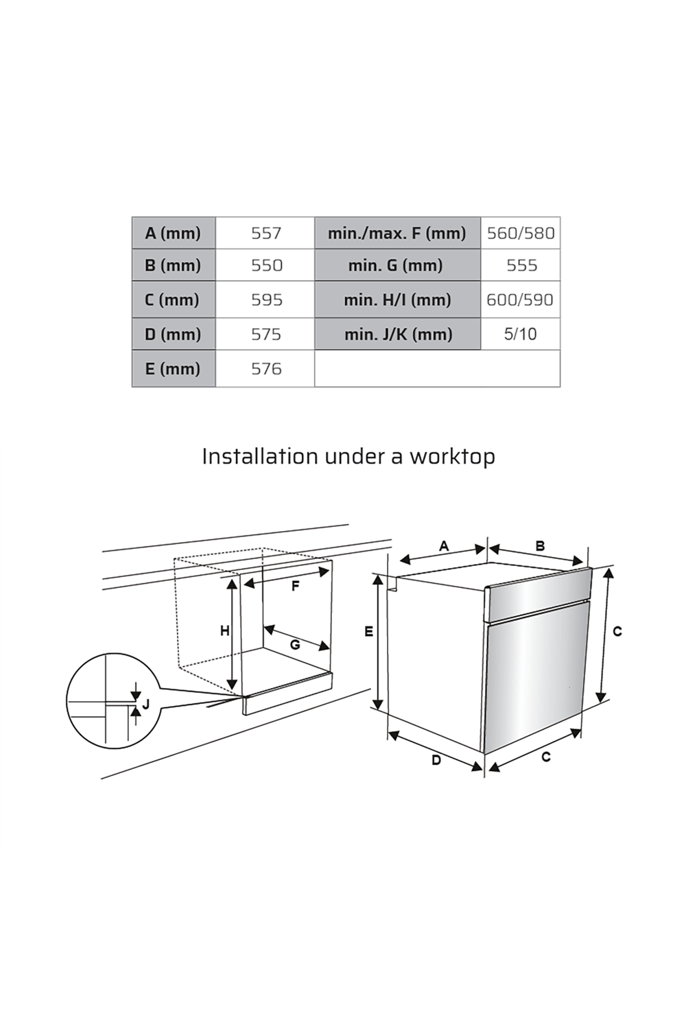 VOX SBM6510W3D Ankastre Beyaz Fırın