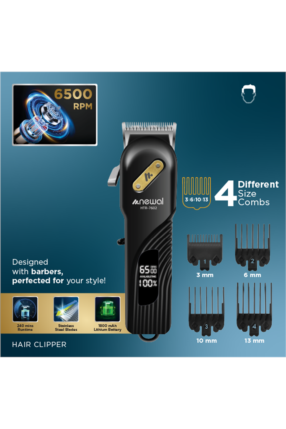Newal HTR7602 Şarjlı Saç Sakal Kesme Makinesi