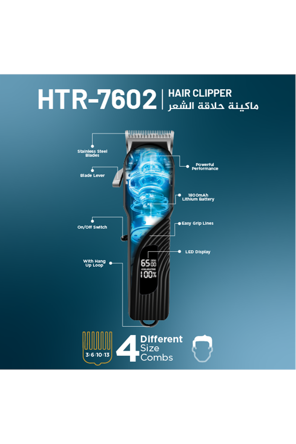 Newal HTR7602 Şarjlı Saç Sakal Kesme Makinesi
