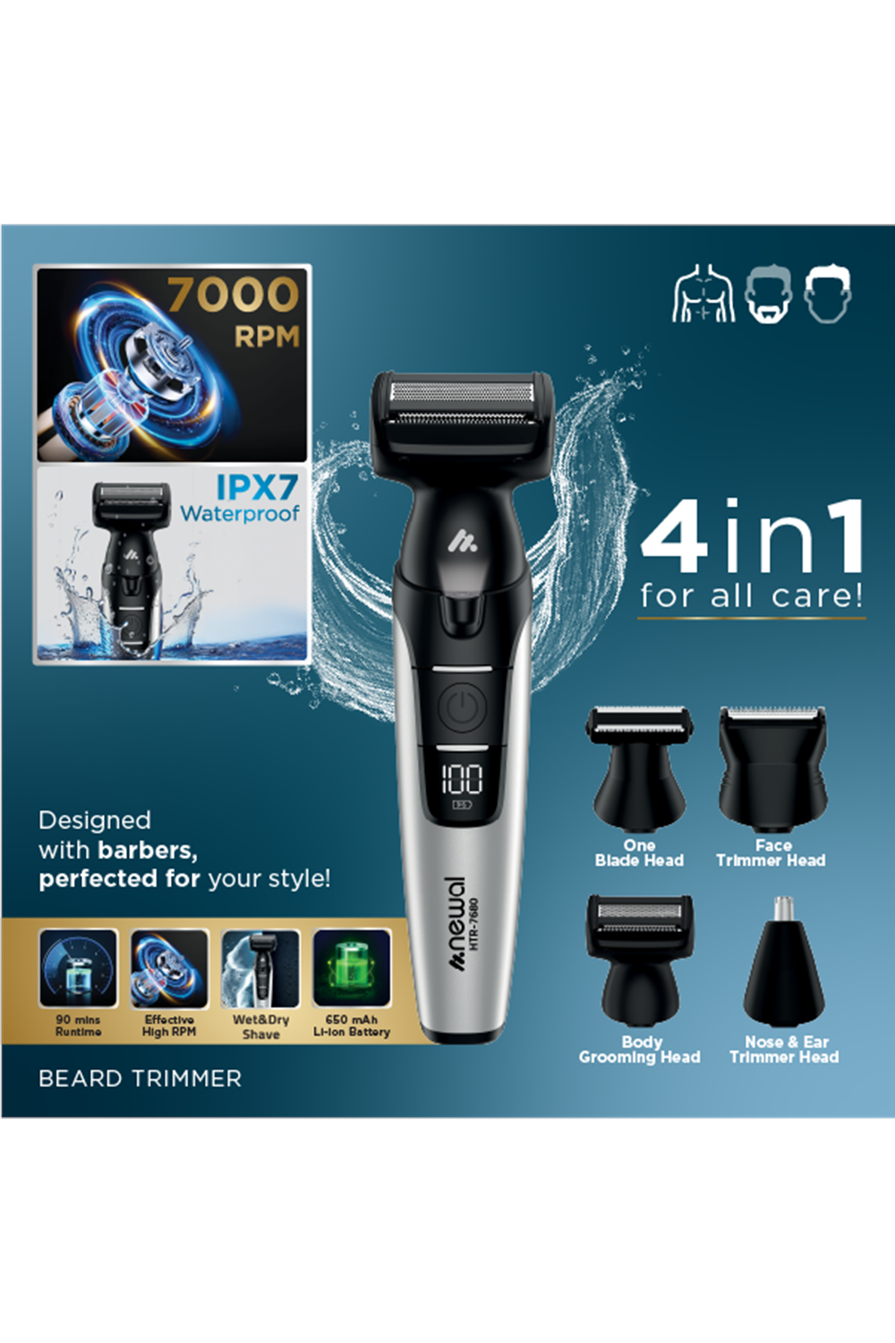 Newal HTR7680 Traş Makinesi Seti