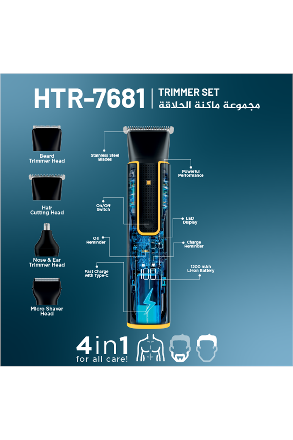 Newal HTR7681 Saç Sakal Bakım Seti