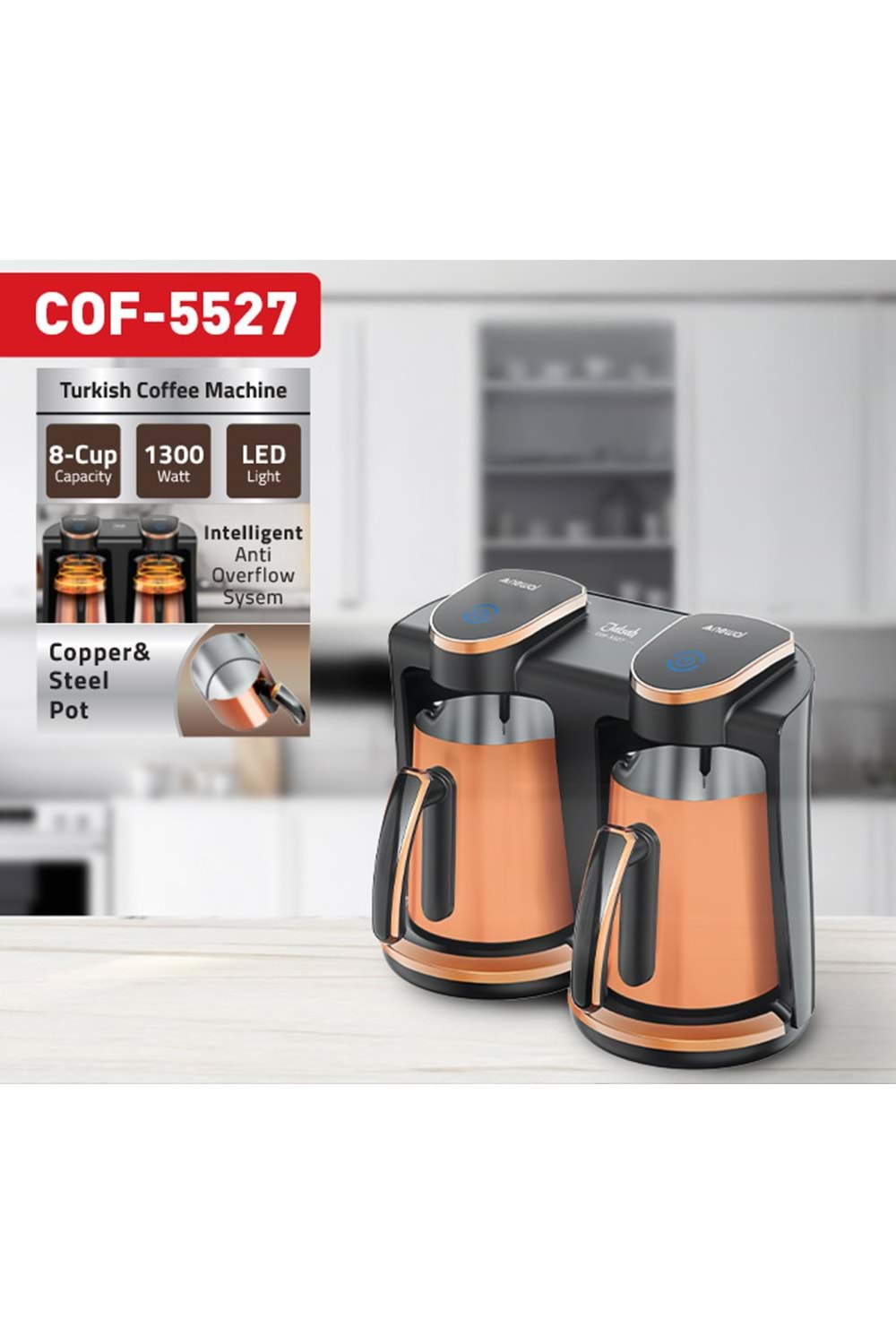Newal COF5527 Çift Hazneli Türk Kahve Makinesi